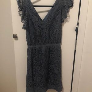 Madewell dusty blue lace formal dress
